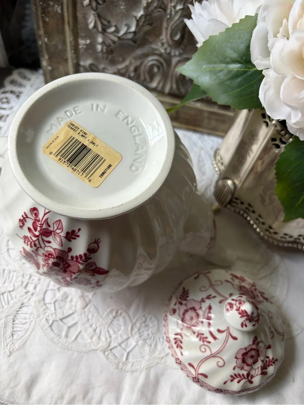 Vintage Johnson Brothers Indies Pink Teapot